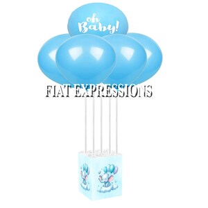 Elephant Blue Floating on a Cloud Baby Shower Balloon Centerpiece