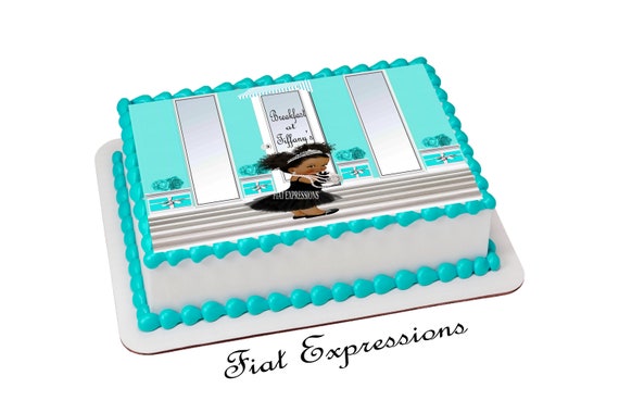 Breakfast at Tiffany's Baby Shower Edible Cake Topper Image Digital File Il_570xn