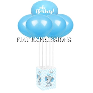 Elephant Blue Polka Dots Baby Shower Balloon Centerpiece