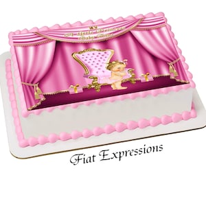 Princess & Gifts Pink Gold Edible Cake Image Digital File