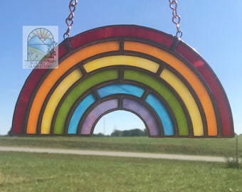 Rainbow Stained Glass Sun Catcher - Gift for a Friend - Rainbow Baby Loss Gift - Rainbow Bridge Dog Loss - Rainbow Decor for Home