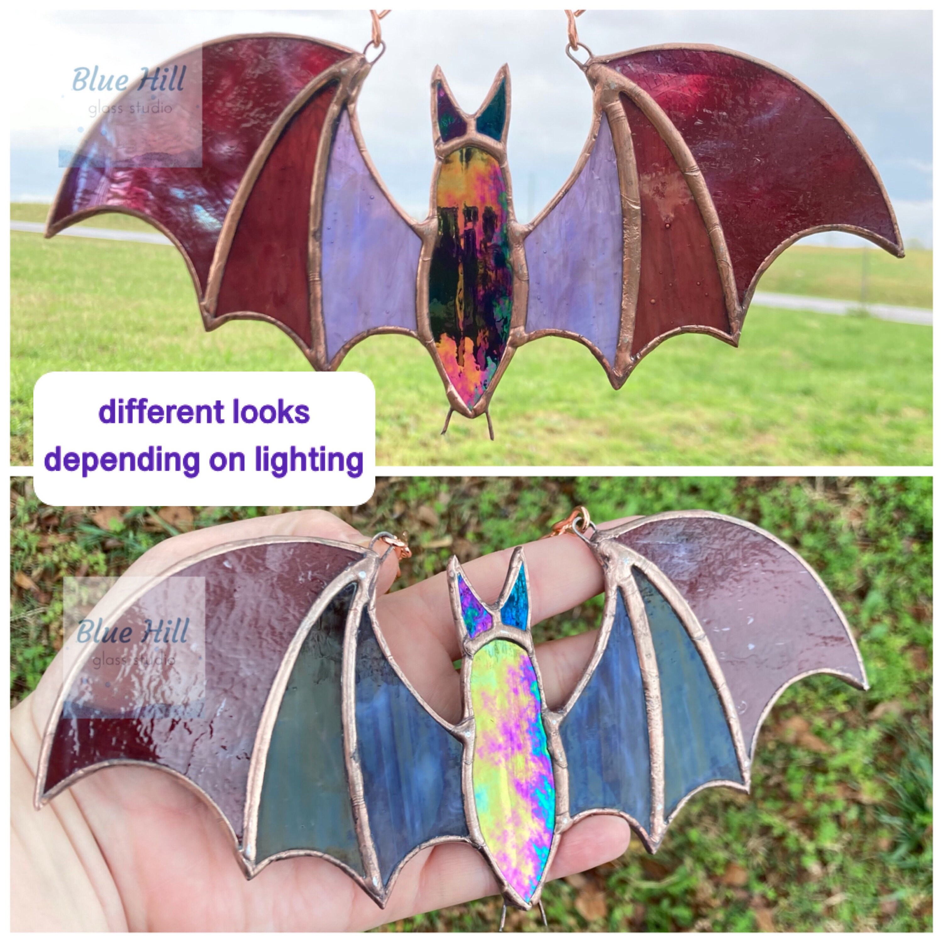 Fledermaus Buntglas Sonnenfänger Halloween Home Dekor | Etsy