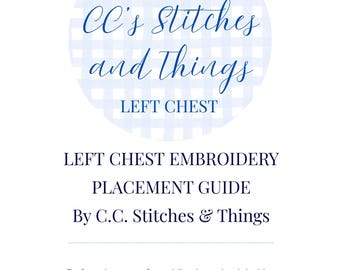 Left Chest Embroidery Placement Guide PDF | Toddler to Adult All Sizes | Machine Embroidery Shirt Logo Reference, Instant Download Chart