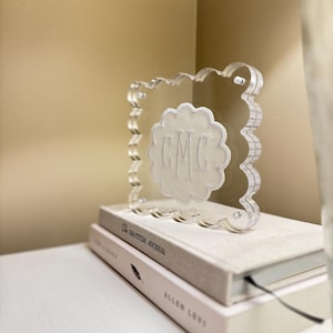 Custom Monogram Acrylic Picture Frame | Personalized Embroidered Keepsake | Wedding Gift, Baby Shower Gift, Heirloom Decor, Southern Gift image 4