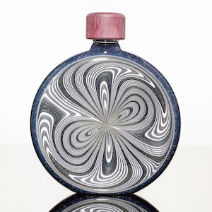 White and Gray Encalmo Swirl Flask