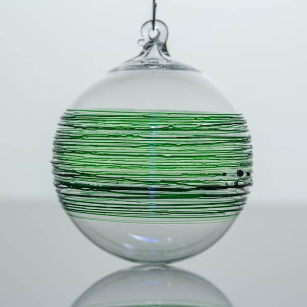 Hand Blown Emerald Green glass Ornament