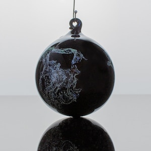 Hand Blown Black Glass Ornament