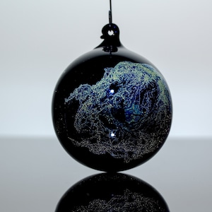 Hand Blown Black Glass Ornament