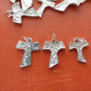 Tau cross .3 cross  Solid Sterling Silver Saint Francis of Assisi Hand Crafted Religious Gift Catholics Christian ,Gomolka Art