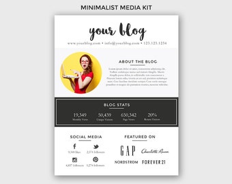 blogger media kit and rate kit template photoshop psd etsy