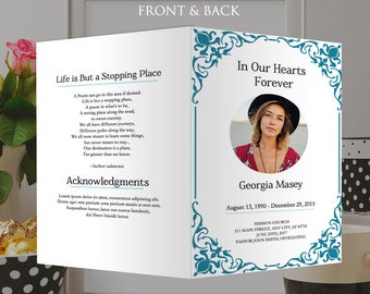 funeral program template etsy