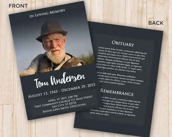 funeral program etsy