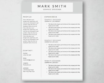 word resume template with blue sidebar modern resume etsy