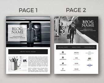 blogger media kit and rate kit template photoshop psd etsy