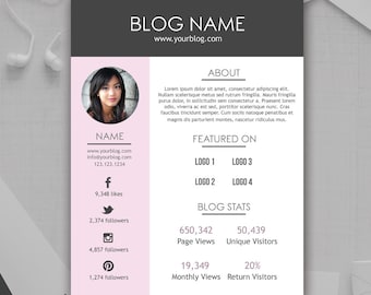 Blogger Media Kit and Rate Kit Template Photoshop PSD | Etsy