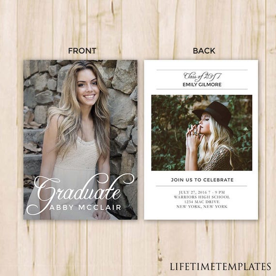 Graduation Announcement Template 5x7 Graduation Card Etsy