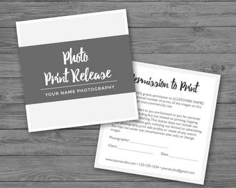 Photo Print Release Form Template - Photographer Business Template, Marketing Template, Photoshop Template PSD *INSTANT DOWNLOAD*