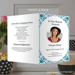 Programme funéraires modèle MS Word - en mémoire aimer, Obituary, Service de l’église, l’église programme, Microsoft Word * Téléchargement instantané *