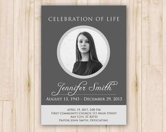 Celebration of Life Funeral Template Card - Funeral Program Template, Obituary Program Template - Photoshop PSD *INSTANT DOWNLOAD*