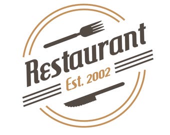 Restaurant Logo Template - Company Logo Template, Diner Logo Template, Pre-made Logo Template, Modern Logo, Photoshop PSD *INSTANT DOWNLOAD*