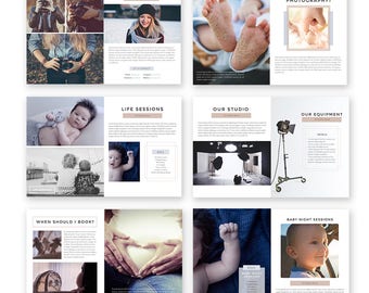 Magazine de photographie de nouveau-né de 24 pages - Modèle de magazine de photographe pour nouveau-né