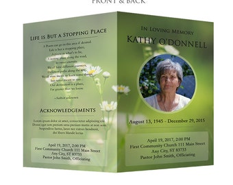 Funeral Program Template - Obituary Template - Photoshop PSD *INSTANT DOWNLOAD*