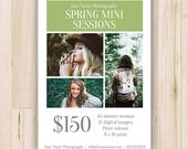 Spring Mini Sessions Template - Photographer, Photography Template, Newsletter Template - Photoshop Template, PSD *INSTANT DOWNLOAD*