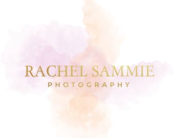 Photographer Logo Template Elegant - Pink Orange Logo, Photography Logo Template for Photographers - Photoshop PSD *INSTANT DOWNLOAD*