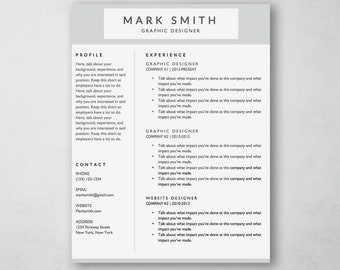 Resume Template Word - Modern Resume Template - Resume Cover Letter - MS Word *INSTANT DOWNLOAD*