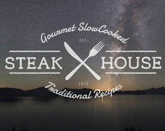 Restaurant Logo Template - Vintage Logo Template, Logo Design Template, Country Logo, Antique Logo - Photoshop PSD *INSTANT DOWNLOAD*