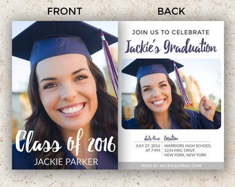 Senior Graduation Template, Graduation Invitation Template, Graduation Announcement, Photoshop PSD *INSTANT DOWNLOAD*