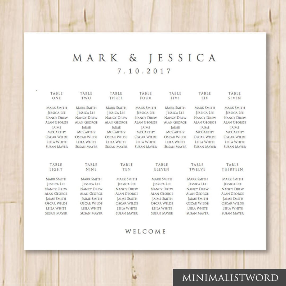 Seating Chart Wedding Signs – Z Create Design