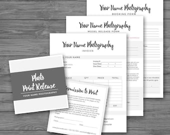 Photography Forms Minimal Templates (Set of 4) - Model Release, Print Release, Booking Form, Invoice Form - Photoshop PSD *INSTANT DOWNLOAD*