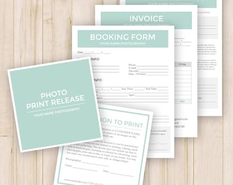 Photography Form Templates Pack - Model Release, Print Release, Booking, Invoice, Photography Contract - Photoshop PSD *INSTANT DOWNLOAD*