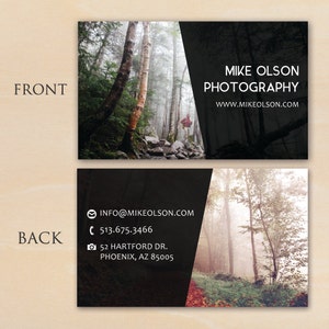 Photography Business Card Template - Photoshop Template PSD *INSTANT DOWNLOAD*