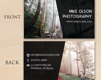 Photography Business Card Template - Photoshop Template PSD *INSTANT DOWNLOAD*