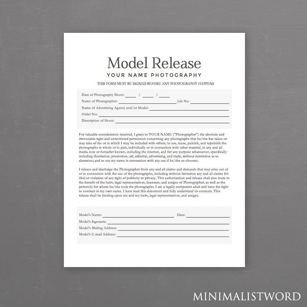 Free Model Release Form Template Free Printables Hub Free Model Release Form Template Free Printables Hub