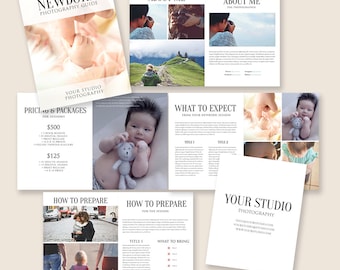 Magazine de photographie de nouveau-né - 10 pages - Modèle de magazine de photographe nouveau-né