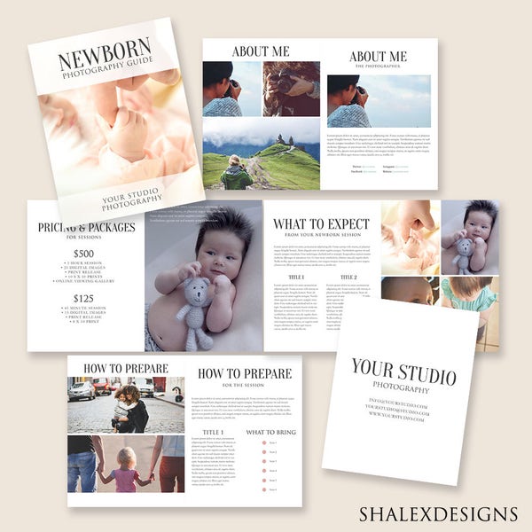 Newborn Photography Magazine - 10 pages - Photographer Newborn Magazine Template