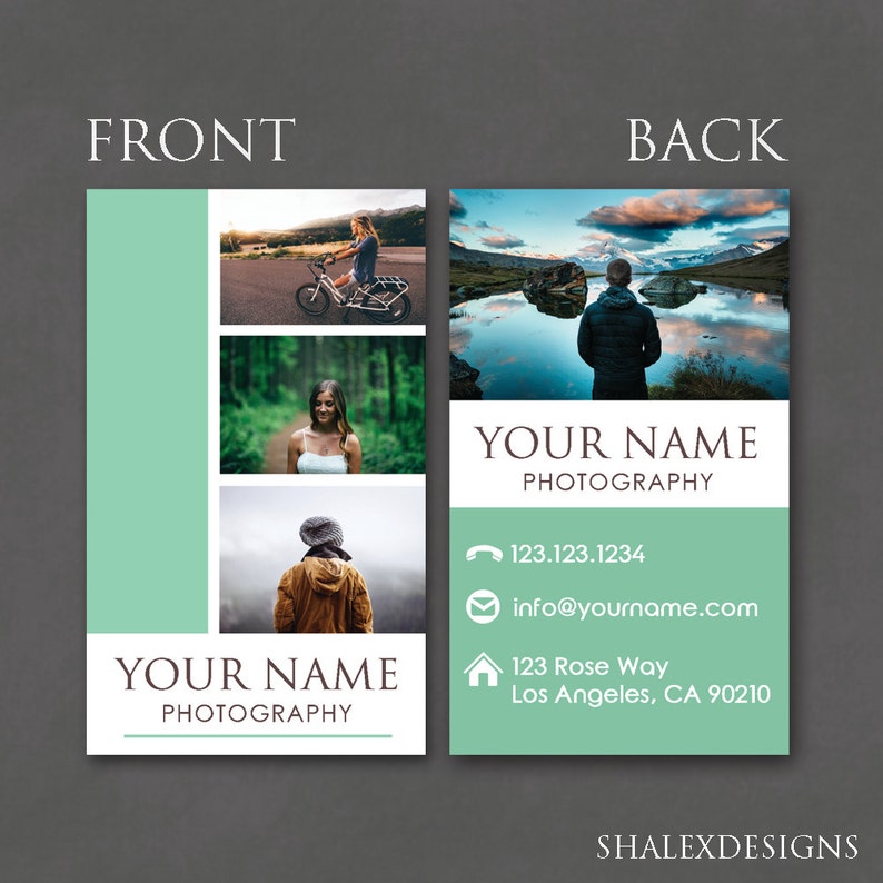 Photography Business Card Photoshop Template PSD INSTANT DOWNLOAD image 1