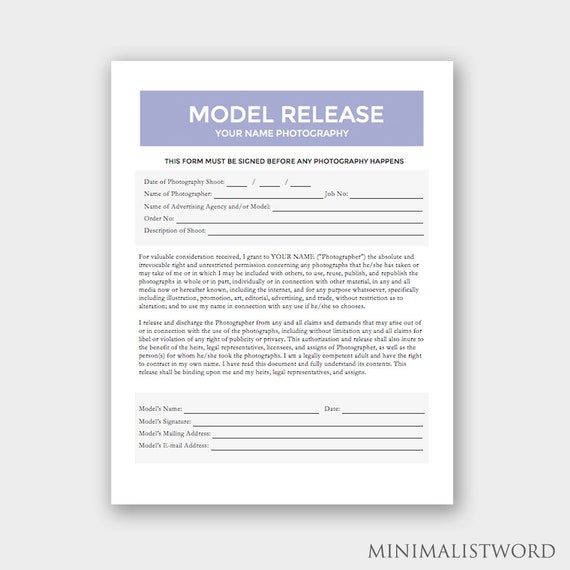 Model Release Form Template from i.etsystatic.com