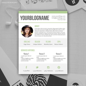 Blogger Media Kit - Plantilla PSD de Photoshop *DESCARGA INSTANTE*