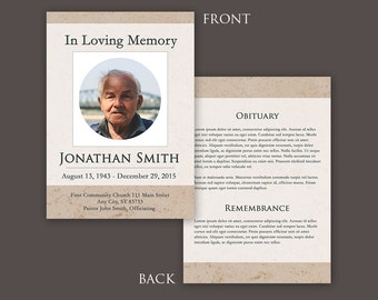 Funeral Program Template - Funeral Card Template, Funeral Programs, Church Program, Memorial Service - Photoshop PSD *INSTANT DOWNLOAD*