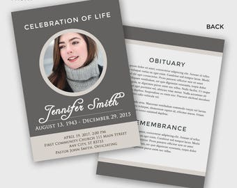 Celebration of Life Funeral Template - Funeral Program, Church Program, Obituary Program, Service - Photoshop PSD *INSTANT DOWNLOAD*