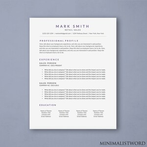 Professional Resume Template Instant Download - Professional CV Template - Modern Word Resume - Ms Word *INSTANT DOWNLOAD*
