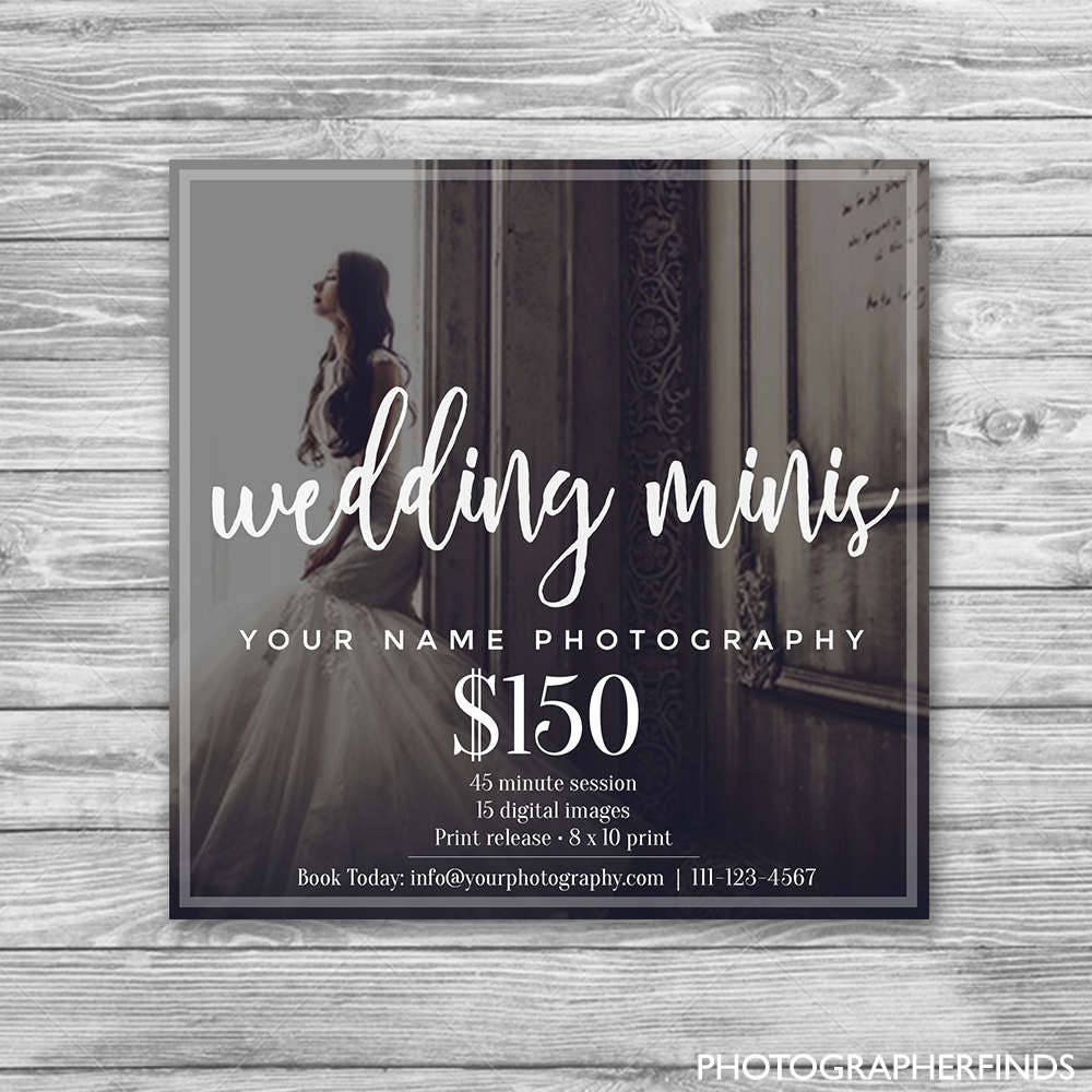 Wedding Mini Sessions Wedding Photography Marketing Ad Etsy