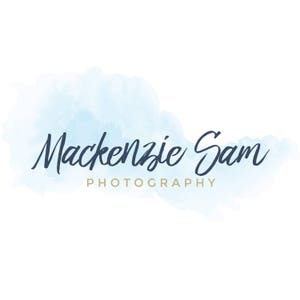 Watercolor Logo Template - Blue Logo - Premade Logo Photoshop PSD *INSTANT DOWNLOAD*