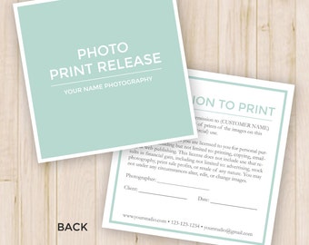 Photo Print Release Form Template - Photography Forms, Photo Release Form Template, Photo Print Release - Photoshop PSD *Instant Download*