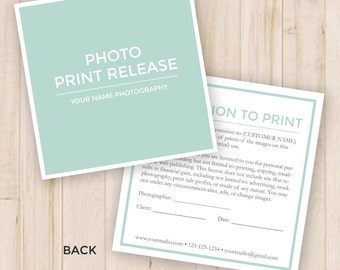 Fotodruck Freigabe Formular Vorlage - Fotografie Formulare, Foto Freigabe Formular Vorlage, Foto Druck Freigabe - Photoshop PSD *Instant Download*