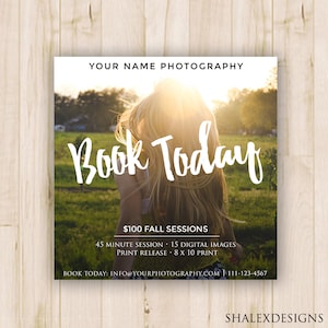 Herbst Mini Sessions Vorlage - Herbst Minis, Herbst Minis Buchungsanzeige, Fotograf Mini Sessions - Photoshop Vorlage * INSTANT DOWNLOAD *
